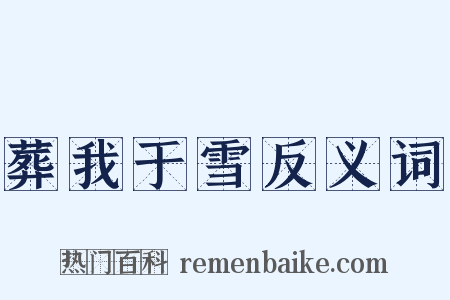 葬我于雪反义词是什么意思的图片